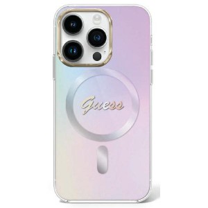Guess iPhone 15 Pro Hülle Case Cover Iridescent MagSafe Violett