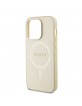 Guess iPhone 15 Pro Hülle Case Cover Saffiano MagSafe Gold