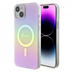 Guess iPhone 15 Plus Case Cover Iridescent MagSafe Pink