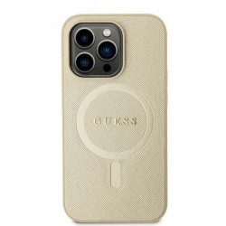 Guess iPhone 15 Hülle Case Cover MagSafe Saffiano Gold