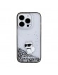 Karl Lagerfeld iPhone 15 Pro Hülle Case Cover Glitter Choupette Silber