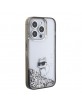 Karl Lagerfeld iPhone 15 Pro Hülle Case Cover Glitter Choupette Silber