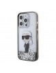 Karl Lagerfeld iPhone 15 Pro Hülle Case Cover Glitter Karl Ikonik Silber