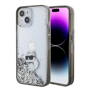Karl Lagerfeld iPhone 15 Hülle Case Cover Glitter Choupette Silber