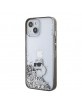 Karl Lagerfeld iPhone 15 Hülle Case Cover Glitter Choupette Silber