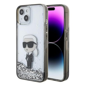 Karl Lagerfeld iPhone 15 Case Cover Glitter Karl Ikonik Silver