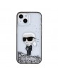 Karl Lagerfeld iPhone 15 Hülle Case Cover Glitter Karl Ikonik Silber