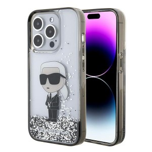 Karl Lagerfeld iPhone 15 Pro Max Case Cover Glitter Ikonik Silver