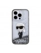Karl Lagerfeld iPhone 15 Pro Max Hülle Case Cover Glitter Ikonik Silber