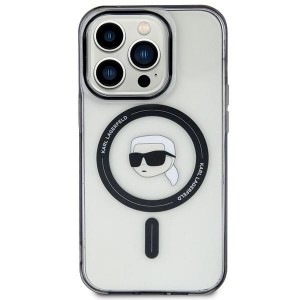 Karl Lagerfeld iPhone 15 Case MagSafe Karl Head Transparent