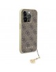 Guess iPhone 15 Pro Case Cover 4G Charms Brown