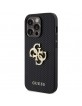 Guess iPhone 15 Pro Case Cover Perforated 4G Glitter Black