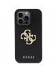 Guess iPhone 15 Pro Case Cover Perforated 4G Glitter Black