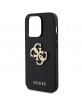 Guess iPhone 15 Pro Hülle Case Cover Perforated 4G Glitter Schwarz