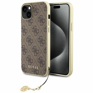 Guess iPhone 15 Case Cover 4G Charms Brown
