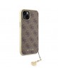 Guess iPhone 15 Case Cover 4G Charms Brown