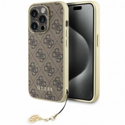 Guess iPhone 15 Pro Max Case Cover 4G Charms Brown