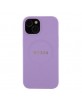 Guess iPhone 15 Hülle Case Cover MagSafe Saffiano Violett