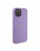 Guess iPhone 15 Hülle Case Cover MagSafe Saffiano Violett