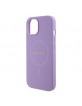 Guess iPhone 15 Hülle Case Cover MagSafe Saffiano Violett