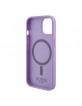 Guess iPhone 15 Case Cover MagSafe Saffiano Purple