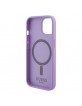 Guess iPhone 15 Hülle Case Cover MagSafe Saffiano Violett