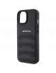 AMG Mercedes iPhone 15 Plus Case Genuine Leather Debossed Black