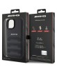 AMG Mercedes iPhone 15 Plus Case Genuine Leather Debossed Black