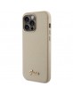 Guess iPhone 15 Pro Case Cover Glitter Glossy Script Gold