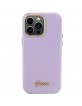 Guess iPhone 15 Pro Hülle Case Cover Glitter Glossy Script Lila