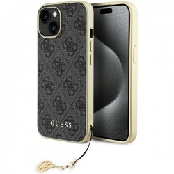 Guess iPhone 15 Case Cover 4G Charms Gray