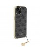 Guess iPhone 15 Case Cover 4G Charms Gray