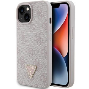 Guess iPhone 15 Hülle Case Cover 4G Triangle Strass Diamond Rosa Pink