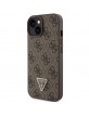 Guess iPhone 15 Case Cover 4G Triangle Rhinestone Diamond Brown