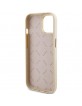 Guess iPhone 15 Hülle Case Cover Glitter Glossy Script Gold