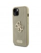 Guess iPhone 15 Hülle Case Cover Perforated 4G Glitter Gold