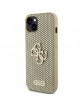 Guess iPhone 15 Case Cover Perforated 4G Glitter Gold