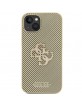 Guess iPhone 15 Hülle Case Cover Perforated 4G Glitter Gold