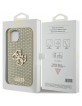 Guess iPhone 15 Case Cover Perforated 4G Glitter Gold