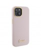 Guess iPhone 15 Case Cover Silicone Vintage Logo Pink