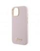 Guess iPhone 15 Case Cover Silicone Vintage Logo Pink