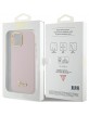 Guess iPhone 15 Hülle Case Cover Silikon Vintage Logo Rosa Pink