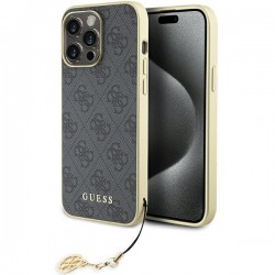 Guess iPhone 15 Pro Max Case Cover 4G Charms Gray