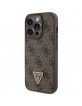 Guess iPhone 15 Pro Max Case Cover 4G Triangle Rhinestone Diamond Brown