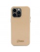 Guess iPhone 15 Pro Max Hülle Case Cover Glitter Glossy Script Gold