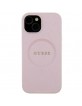 Guess iPhone 15 Plus Case Cover MagSafe Saffiano Pink