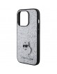 Karl Lagerfeld iPhone 15 Pro Hülle Case Glitter Choupette Silber