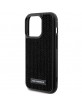 Karl Lagerfeld iPhone 15 Pro Hülle Case Rhinestone Metal Plate Schwarz