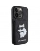 Karl Lagerfeld iPhone 15 Pro Hülle Case Choupette Cardslot Stand Schwarz