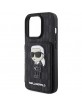 Karl Lagerfeld iPhone 15 Pro Hülle Case Cover Cardslot Stand Schwarz